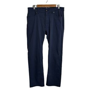Prana Brion Pants Men's 35x32 Navy Blue Stretch Zion Slim Straight Fit Outdoor